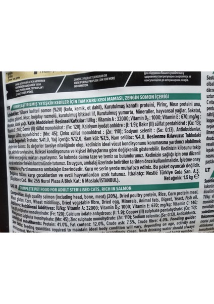 Kısırlaştırılmış Yetişkin Kedi Kuru Mama Somonlı 1.5 Kg+2 Paket Tahılsız Ton Balıklı&karidesli Stick fiyatları