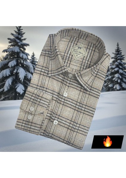 Klasik %100 Cotton Uzun Kollu Terletmeyen Kışlık Flanel Gömlek (Regular Kalıp)