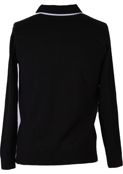 Fermuarlı Polo Siyah Erkek Kazak 18103 modelleri