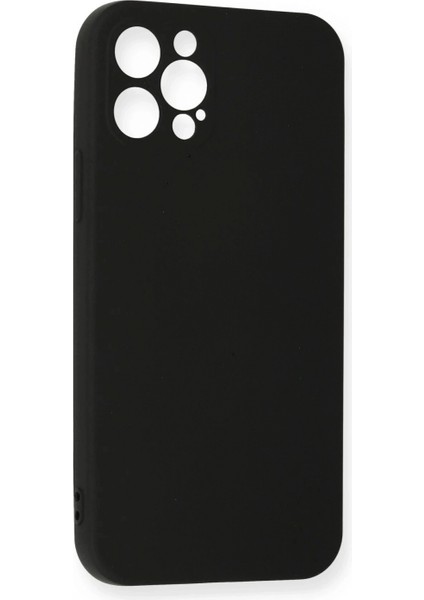 iPhone 12 Pro Max Kılıf Nano Içi Kadife Silikon - Siyah modelleri