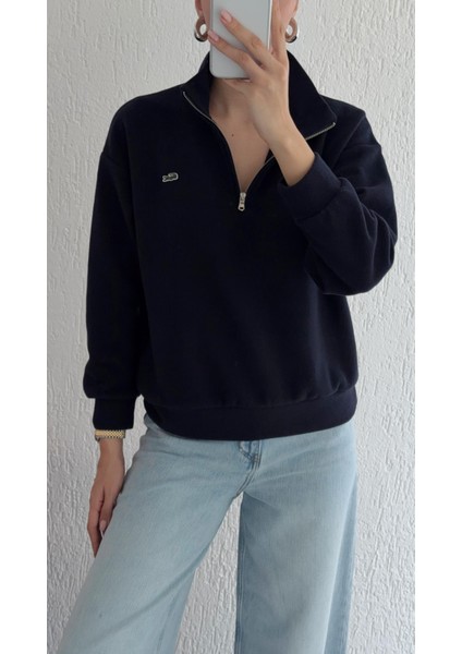 Fermuarlı Lacivert Selanik Sweat fırsatları