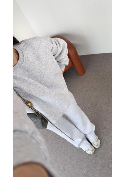 3 Iplik Şardonlu Gri Sweat modelleri