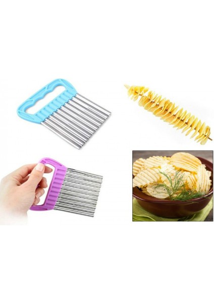 Peynir Kesme Teli + Chips Chopper Şekilli Sebze ve Meyve Dilimleyici - 2li Set N0Z5T3 fırsatları