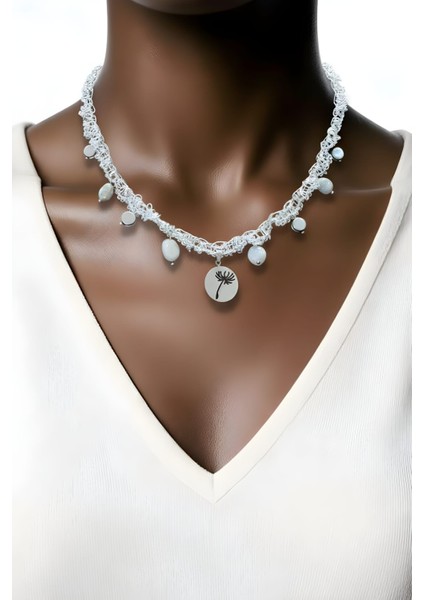 Akuamarin - Hematit Taşlı Kolye