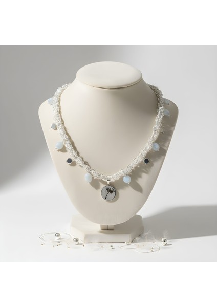 Akuamarin - Hematit Taşlı Kolye fiyatları