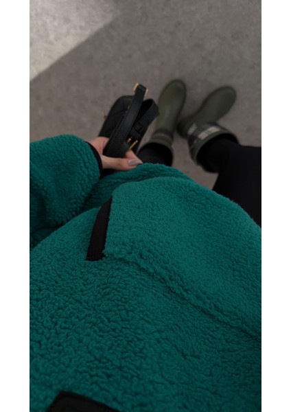 Çimen Yeşili Peluş Sweat fırsatları