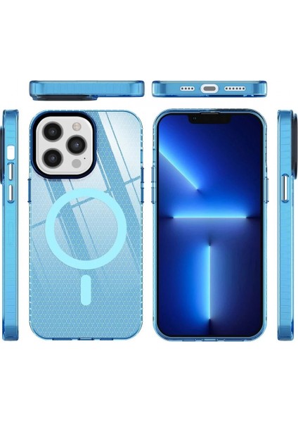 iPhone 12 Pro Max Kılıf Beta Magneticsafe Silikon - Mavi modelleri