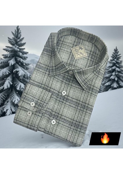 Klasik %100 Cotton Uzun Kollu Terletmeyen Kışlık Flanel Gömlek (Regular Kalıp)