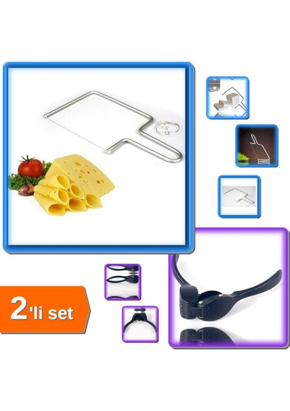 Peynir Kesme Teli + Sarımsak Ezici Döküm - Pratik Mutfak Seti - 2li Set F8L8W9