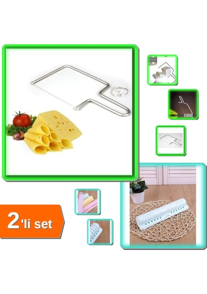 Peynir Kesme Teli + Streç Film Kesme Aparatı Folyoluk - 2li Set U6J5L7