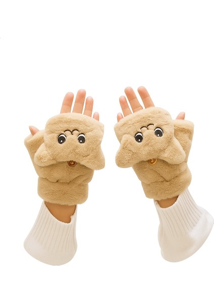 Peluş Parmaksız Sevimli Kedi Kadın/çocuk Eldiven