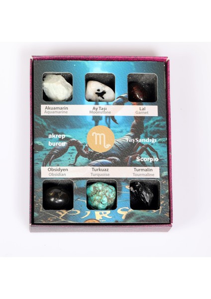 Akrep Burcu Doğal Taş Seti – Karton Kutulu modelleri