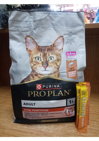 Vital Functions Adult Somonlu Yetişkin Kedi Maması 3 Kg+5 Adet Somonlu Kedi Ödül Krema
