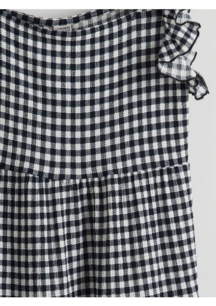 Yeni Sezon Kare Yaka Ekose Kız Çocuk Elbise modelleri