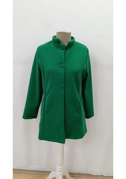 Kadın Uzun Kollu Hakim Yakalı Önden Düğmeli Cep Detaylı Kısa Taba Kaşe Kaban fırsatları