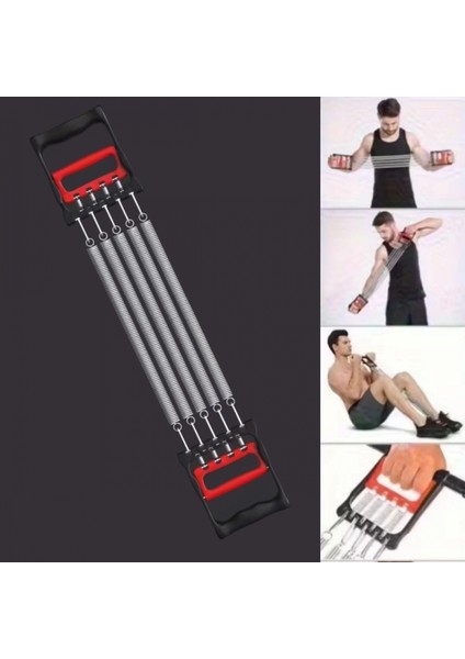 Göğüs Genişletme ve Kuvvet Egzersiz Aleti – 5 Yaylı 5 Kademeli Ayarlanabilir Fitness ve Kuvvet Antrenmanı Ekipmanı