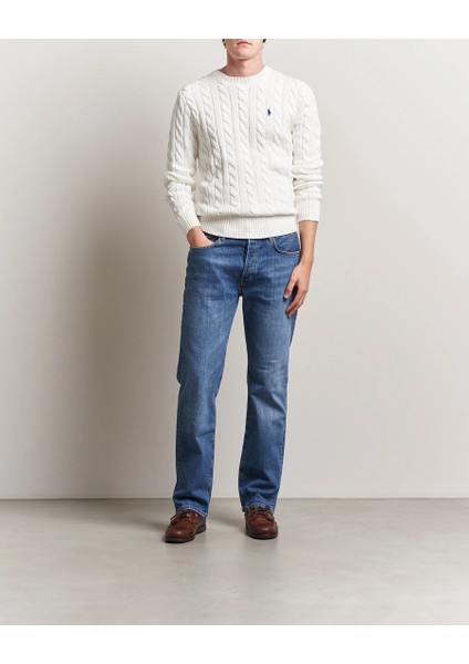 Erkek Örgü Dokulu Beyaz Triko Kazak fırsatları