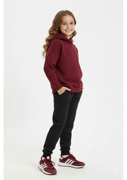 Siyah Renk 3 Iplik Manşetli Kız Erkek Çocuk Eşofman Alt BGL-ST05047 indirimleri