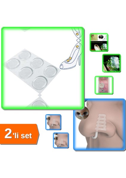 6 Adet Ayak Nasır Vurma Önleyici Silikon Ped + Horlama Burun Aparatı Kafesli - 2li Set U4N2W2