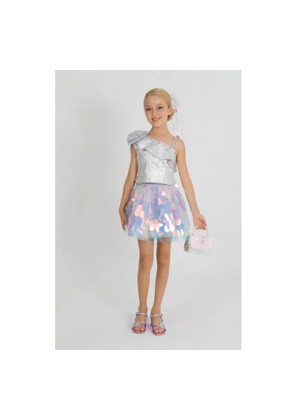 Kız Çocuk Payet Crop Etek