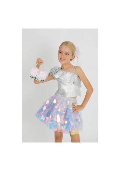 Kız Çocuk Payet Crop Etek modelleri