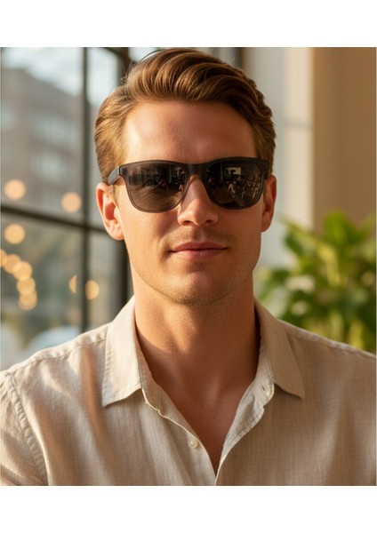 DK3273-3 Şeffaf Siyah Kare Model Polarize Camlı Erkek Güneş Gözlüğü fiyatları