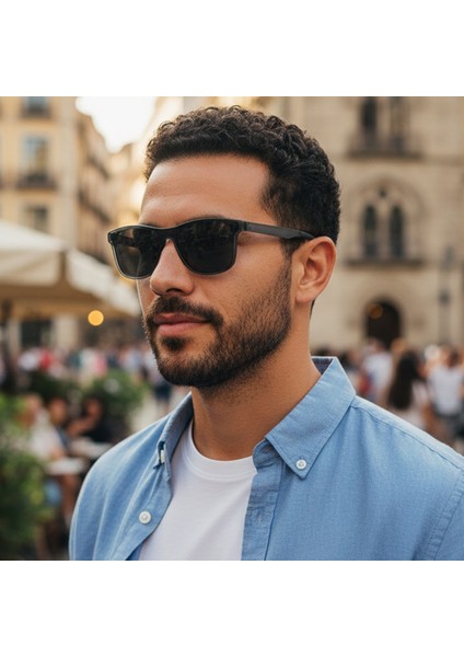 DK3273-3 Şeffaf Siyah Kare Model Polarize Camlı Erkek Güneş Gözlüğü modelleri