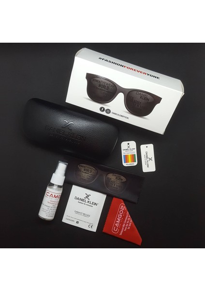 DK3273-3 Şeffaf Siyah Kare Model Polarize Camlı Erkek Güneş Gözlüğü
