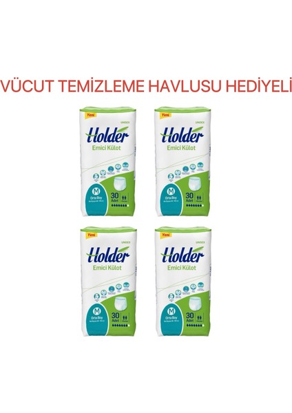 Hasta Bezi Külot Medium (Orta Boy) 120 Adet Vücut Temizleme Mendili Hediyeli