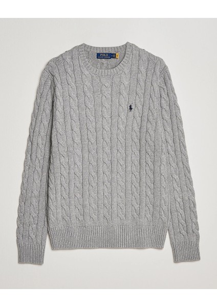 Erkek Örgü Dokulu Gri Triko Kazak modelleri