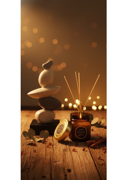 Premium Luxury Koleksiyon Beyaz Amber Esanslı Dekoratif Cam Mum