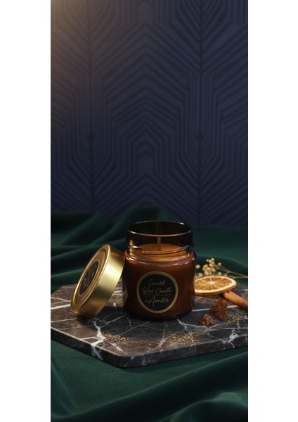 Premium Luxury Koleksiyon Beyaz Amber Esanslı Dekoratif Cam Mum modelleri