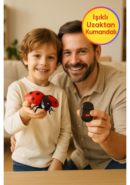 Işıklı Uzaktan Kumandalı Uğurböceği Şaka Oyuncak Gerçekçi Hareketli Infrared Kontrollü Model