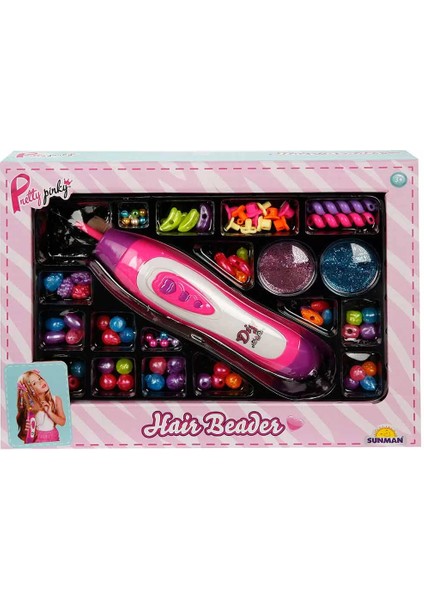 Renkli Boncuklu Saç Tasarım Makinesi Pretty Pinky Kız Çocuk Saç Süsleme Oyun Hobi Seti Eğlenceliyeni indirimleri