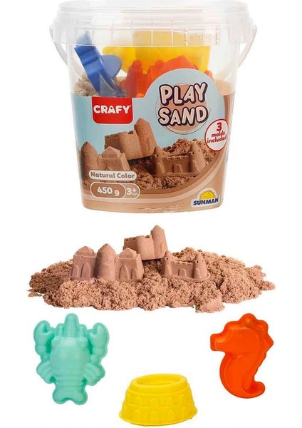 Crafy Oyun Kumu Seti 450 G Doğal Renk Kalıplı Kinetik Kum Çocuk Gelişim Oyun Havuzu Oyuncak fiyatları