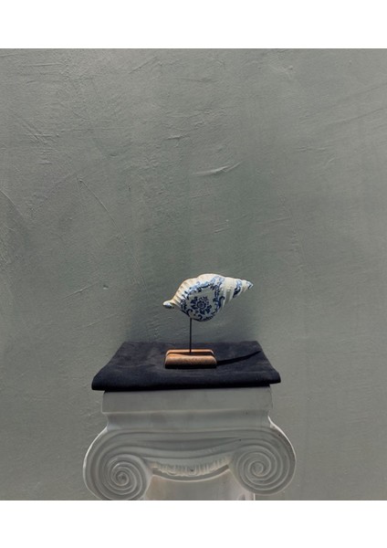 Dekoratif Mavi-Beyaz Kuş Biblo – 18X8 cm Polyester Obje, Sanatsal