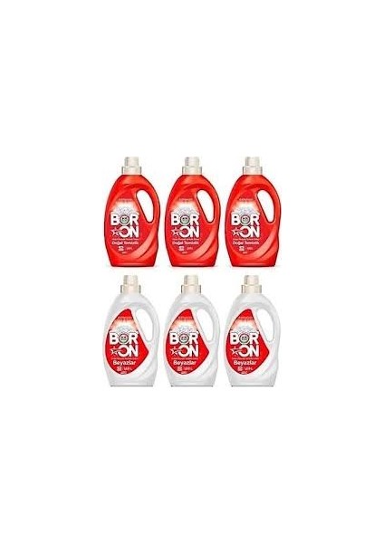 Boron Doğal Temizlik Beyazlar ve Renkliler Için Sıvı Deterjan 6x1.69 Lt 156 Yıkama