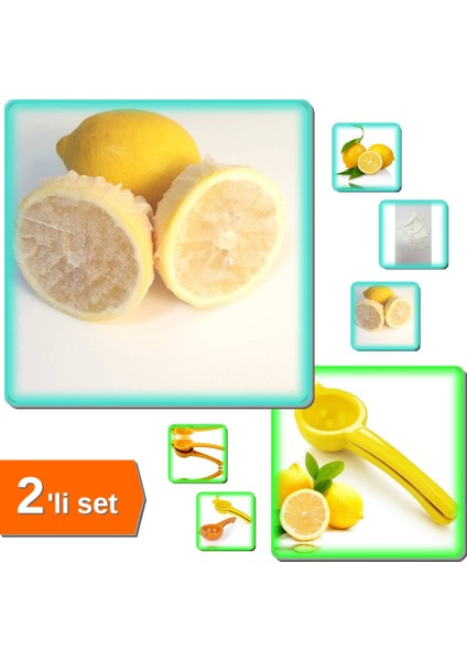 50 Adet Limon Bonesi + Limon Sıkacağı - Sıkma Işlevli Limonatör - Pratik Kullanım - 2li Set J0H0P1
