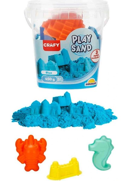 Crafy Mavi Oyun Kumu Seti 450 G Kalıplı Ev Içi Dökülmeyen Kinetik Kum Çocuk Aktivite Oyuncağı fiyatları