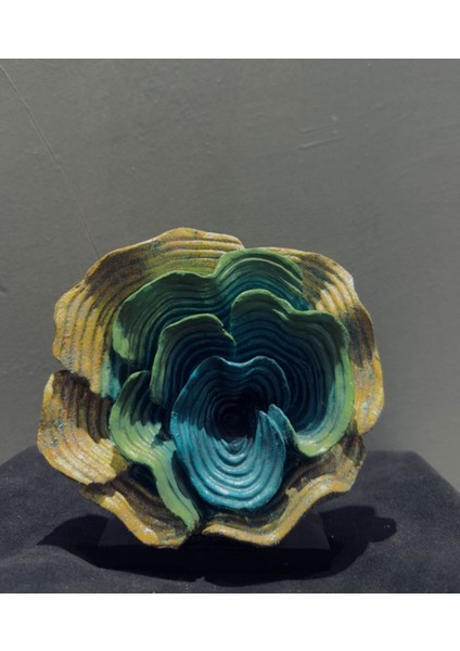 Soyut Mavi-Yeşil Mercan Biblo – 20X20 cm Modern Polyester Dekoratif Ev ve Ofis Aksesuarı fiyatları