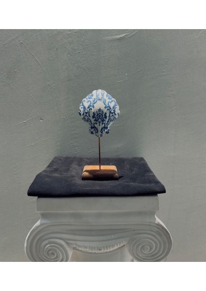 Dekoratif Mavi-Beyaz Deniz Kabuğu Biblo – 18X9 cm Polyester Obje, Sanatsal fiyatları