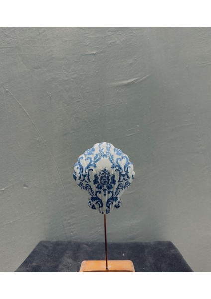 Dekoratif Mavi-Beyaz Deniz Kabuğu Biblo – 18X9 cm Polyester Obje, Sanatsal modelleri