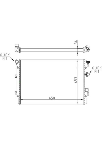 Mekanik Su Radyatörü Fıat 500 1.4i 07+ (Manuel Şanz.) (622×416×34)