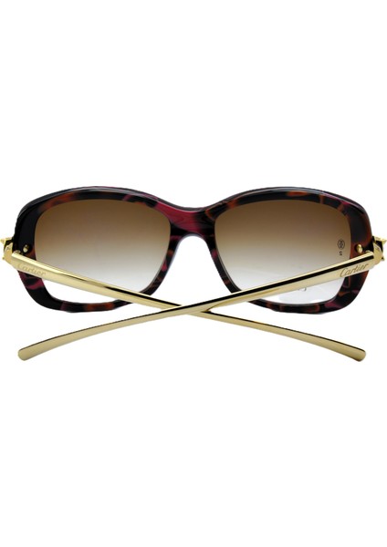 Panthere De Havana Red Black Gold Cartier Cat Eye Havana Kırmızı Siyah Altın Kahverengi Güneş Gözlüğü T8201060 indirimleri