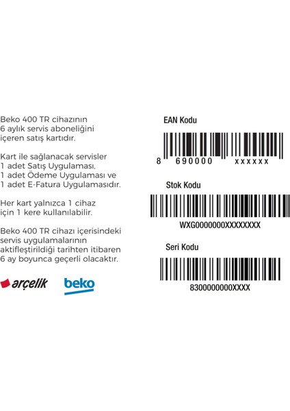 Beko Token 400 Tr 6 Aylık Abonelik Paketi fiyatları