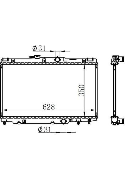 Brazing Radyatör Toyota Corolla E11 1997+ mt (347X628X16)
