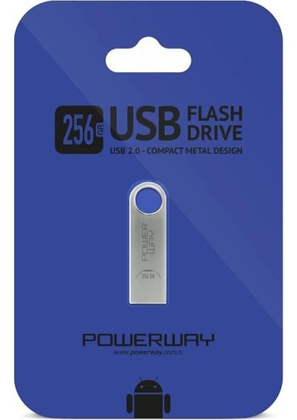 Powerway 256GB Metal Flash Bellek 2.0 USB Bellek