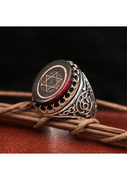 Hz. Süleyman Mührü Işlemeli 925 Ayar Erkek Gümüş Yüzük fiyatları