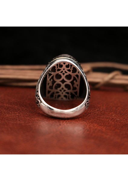 Hz. Süleyman Mührü Işlemeli 925 Ayar Erkek Gümüş Yüzük fırsatları