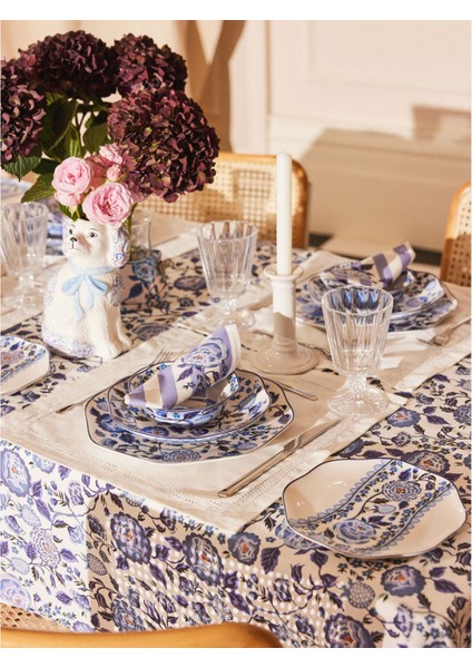 Strawberry Garden Mavi Porselen Yemek Tabağı 26,5 cm modelleri